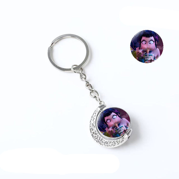 Wholesale Kpop Double-sided rotating pendant keychain