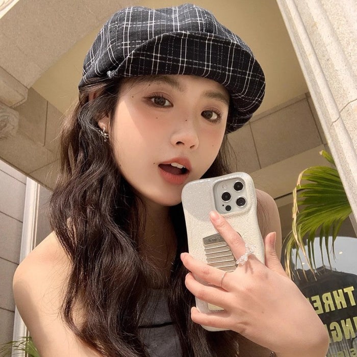 Wholesale Plaid beret versatile painter's hat