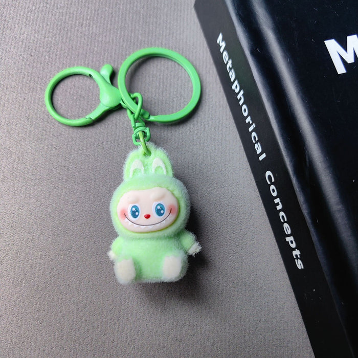 Wholesale Flocked Mini Plush Doll Keychain Vinyl Cute Baby Walking Bag Mobile Phone Pendant Cute Pendant
