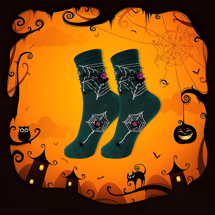 Wholesale  Skull Pumpkin Cartoon Print Casual Socks for Men and Women Sweat-Absorbent Autumn and Winter Mid-Tube Socks