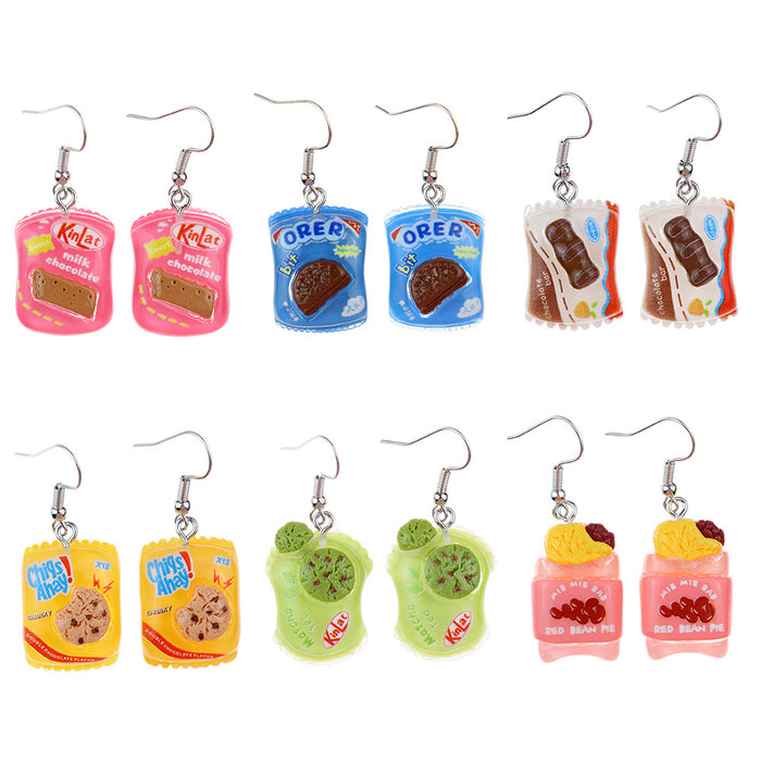 Wholesale Simulation Food Play Cookie Earrings JDC-NS-NiQing012