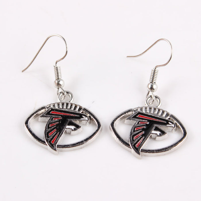 Wholesale team earrings earrings  rugby shape earrings lightning cowboy chief pirate Steelman