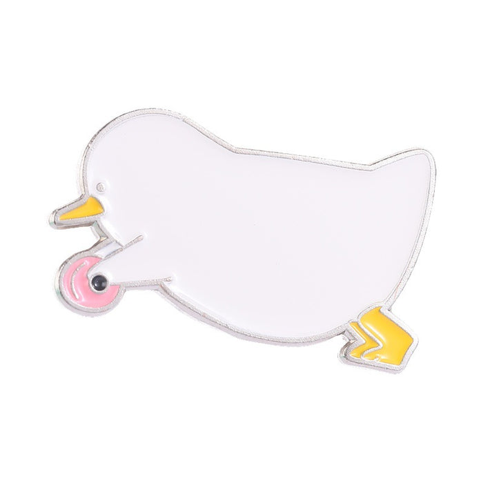Wholesale Zinc Alloy Enamel Funny Duck Brooch Pin Cartoon Animal Badge Cute Fashion Accessory