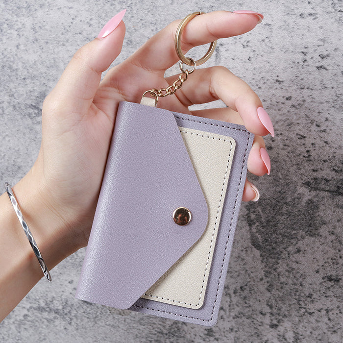 Wholesale Creative Fashion Small Card Bag Women's Candy Color Keychain Jewelry Student Bus Card Holder