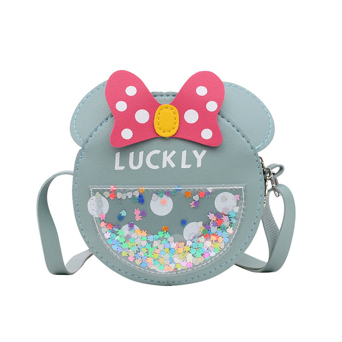 Wholesale New children's crossbody bag, cute little girl's bag, fashionable mini round bag, baby single shoulder coin purse