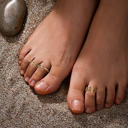 Wholesale Beach Jewelry Foot Ring Mini Small Size Ring Finger Gold Silver Foot Ring Set