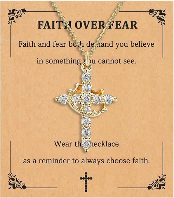 Wholesale Cross Crown Rotating Necklace Versatile Light Luxury High End Necklace Full Diamond Zircon Collar Chain