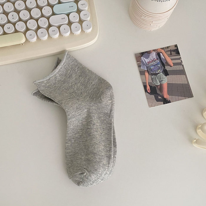 Wholesale Socks, mid tube socks, pure cotton, simple sports, rolled edge short tube socks