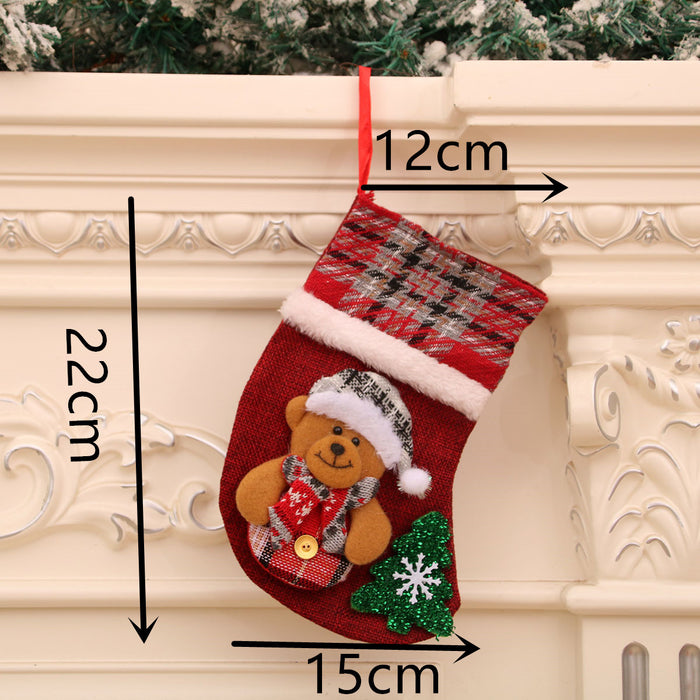 Wholesale Christmas Stockings Christmas Gift Bag Christmas Small Stockings Pendant Christmas Tree Hanging Ornament Bag