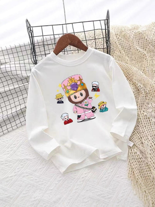 Wholesale Long-sleeved children' s letter print versatile casual tops for boys and girls