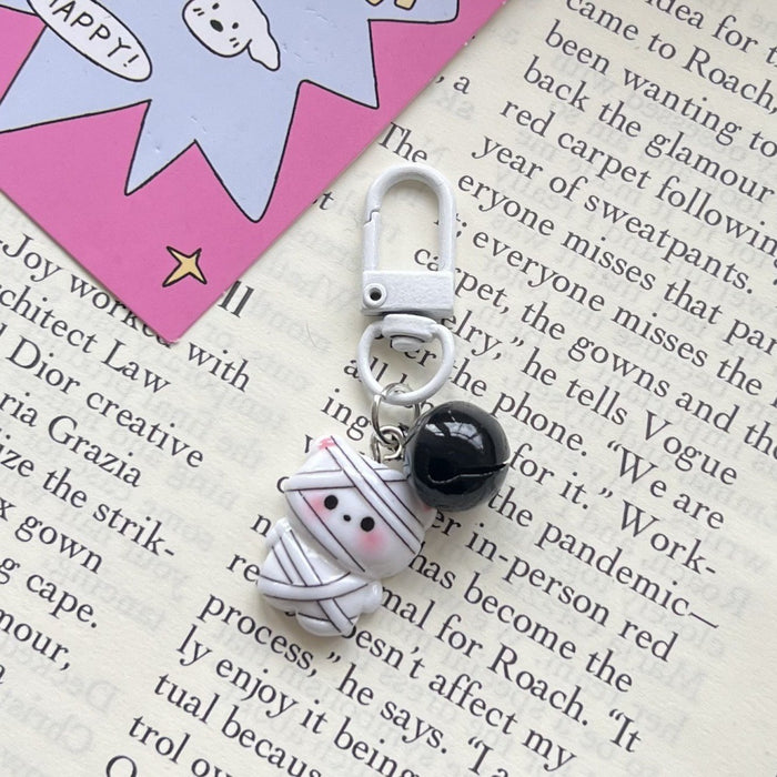 Wholesale Cute Black Bell Keychain Resin Pendant Student Bag Charm MOQ≥2