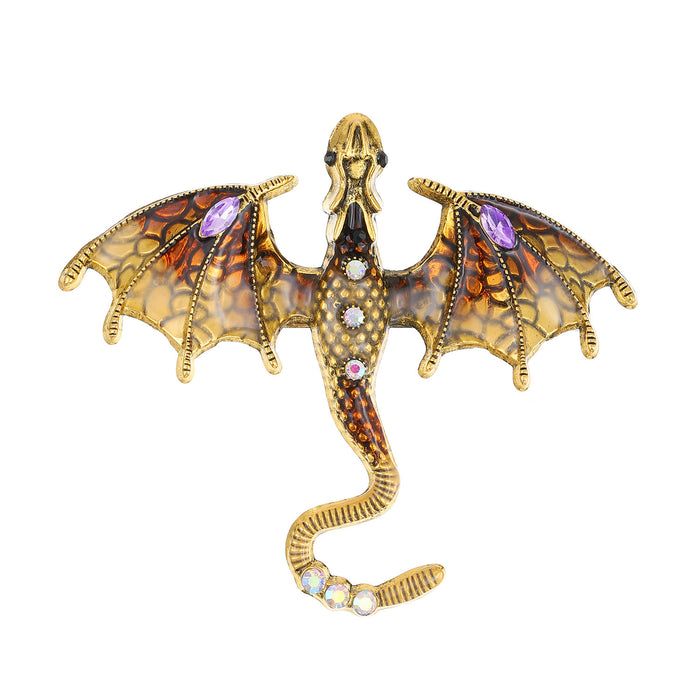 Wholesale Retro Dragon Dripping Oil Enamel Brooch Accessory Gift