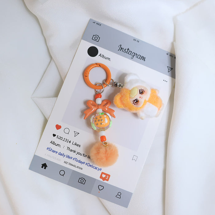 Wholesale Cute Color-Blocking Plush Doll Accessory Cute Ornament Pendant