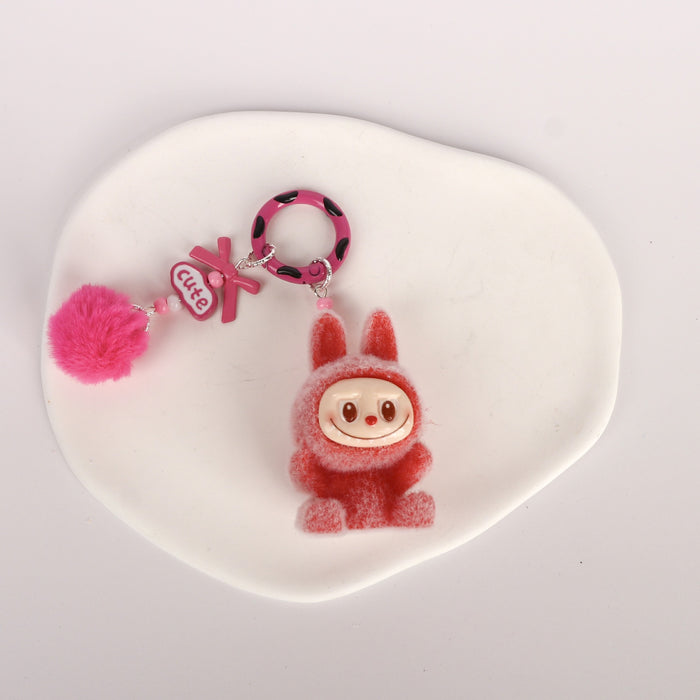 Wholesale Mini flocking doll vinyl doll pendant cute handmade jewelry accessories