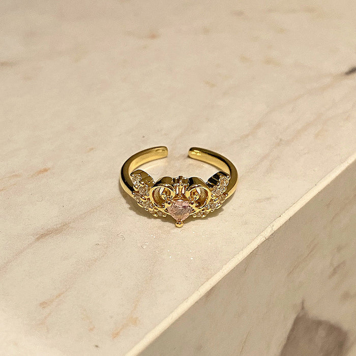 Wholesale Love opening ring, simple and luxurious, plain circle, cross index finger ring