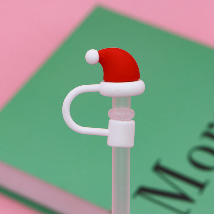 Wholesale Christmas 8MM Silicone Straw Caps JDC-SCR-MeiTeEr002