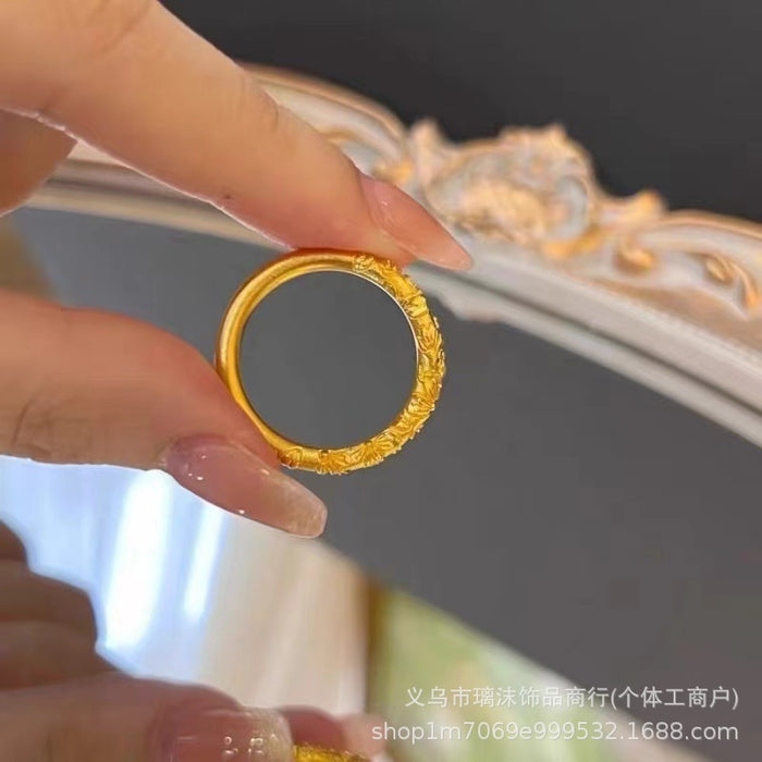 Wholesale Bauhinia Steamed rolls Grass Pattern Bracelet Women's Solid Bracelet