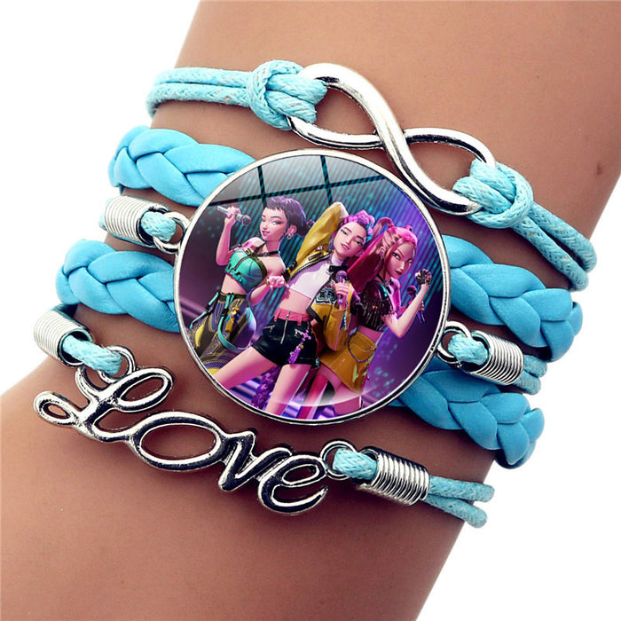 Wholesale K-POP Bracelet for Women,  Anime Cartoon Merchandise Leather Accessories