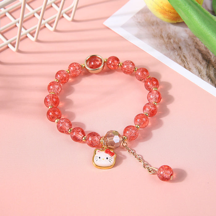 Wholesale Crystal bead bracelet cartoon pendant bracelet cute colored glass bracelet