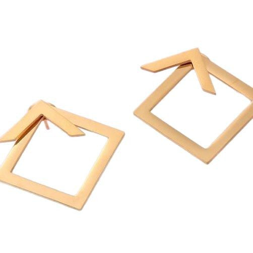 Wholesale Stainless Steel Gold Geometri Earrings