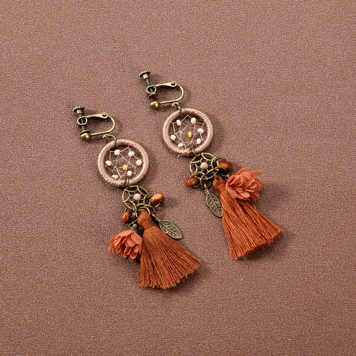 Wholesale Alloy Bohemian Retro Ethnic Style Su Long Earrings JDC-ES-Gumi003