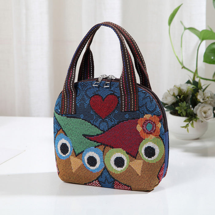 Wholesale Women's Handbag Woven Ethnic Style Small Cloth Bag For Shopping Work Mommy Carrying Mobile Phone Outdoors Tote Bag