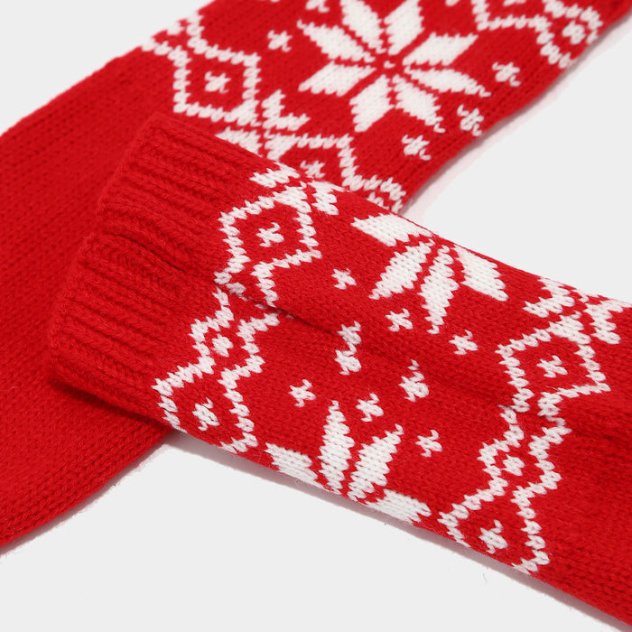 Wholesale Warm winter Christmas snowflake pattern knitted Hat set for women and men