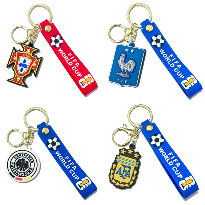 Wholesale 10pcs World Cup National Team Pvc Soft Keychain