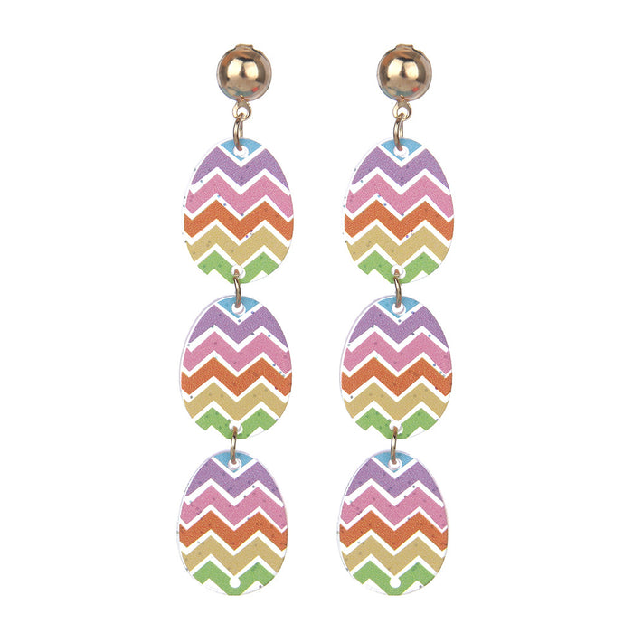 Wholesale Easter Rainbow Eggs Love Rabbit Earrings Cute Ghost Colorful Acrylic Earrings Sweet Earrings