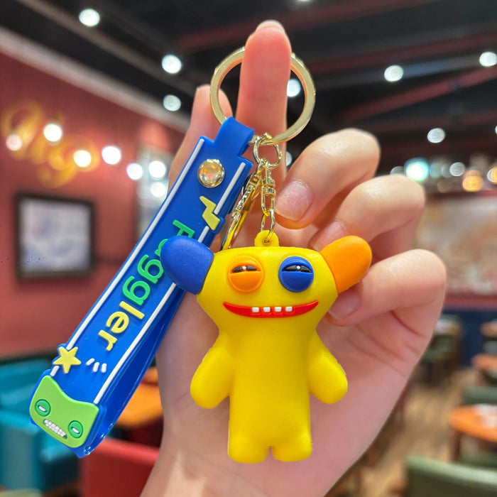 Wholesale Cartoon cute monster series girls cute keychain pendant funny doll keychain student doll small pendant
