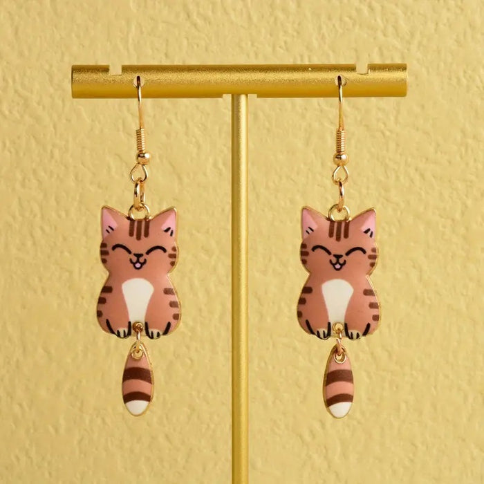 Wholesale Cartoon Cute Kitten Alloy Earrings JDC-ES-HaoH002