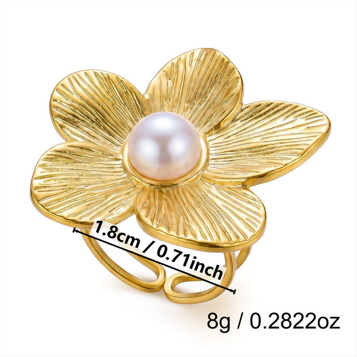 Wholesale Flower Sun Spiral Stainless Steel Open Ring Chic Fashion Jewelry Accessory