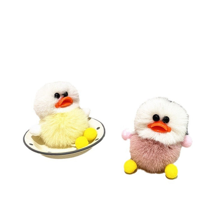 Wholesale Duck keychain cute plush student bag pendant cartoon elf car keychain accessories