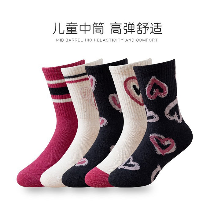 Wholesale Autumn and Winter Cartoon Combed Cotton Student Socks Mid Tube Socks JDC-SK-SL004