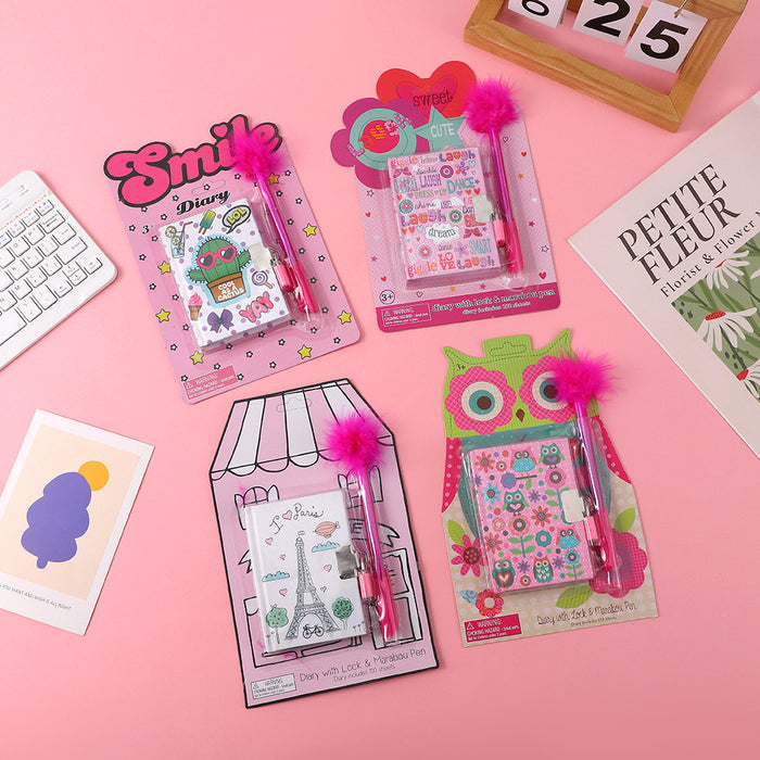 Wholesale Random suction card suit lock book cute children' s journal diary Diary notepad