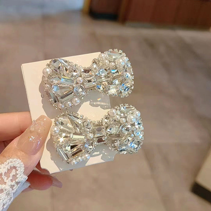 Wholesale Full diamond Bow Side Hair Clips for women