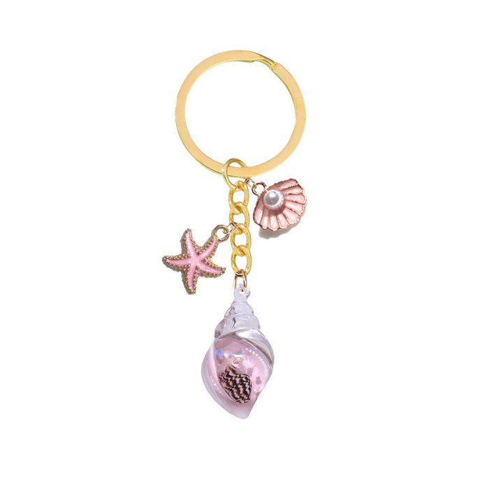 Wholesale Resin Luminous Starfish and Conch Shell Keychain JDC-KC-HanR004
