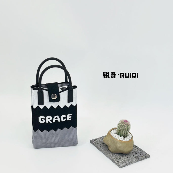 Wholesale Cute Cartoon Knitted Mobile Phone Bag  Easiest for Match Shoulder Bag Coin Crossbody Portable