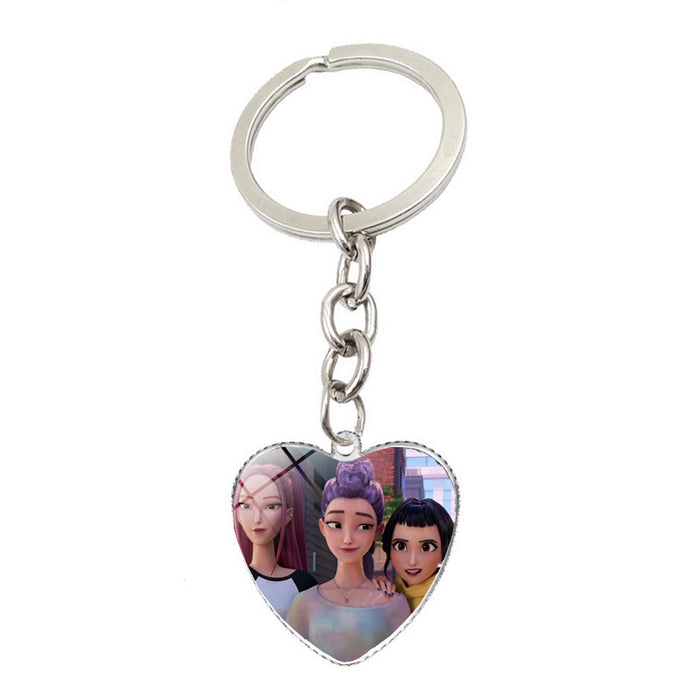Wholesale Cartoon Anime Merchandise Heart-Shaped Pendant Keychain