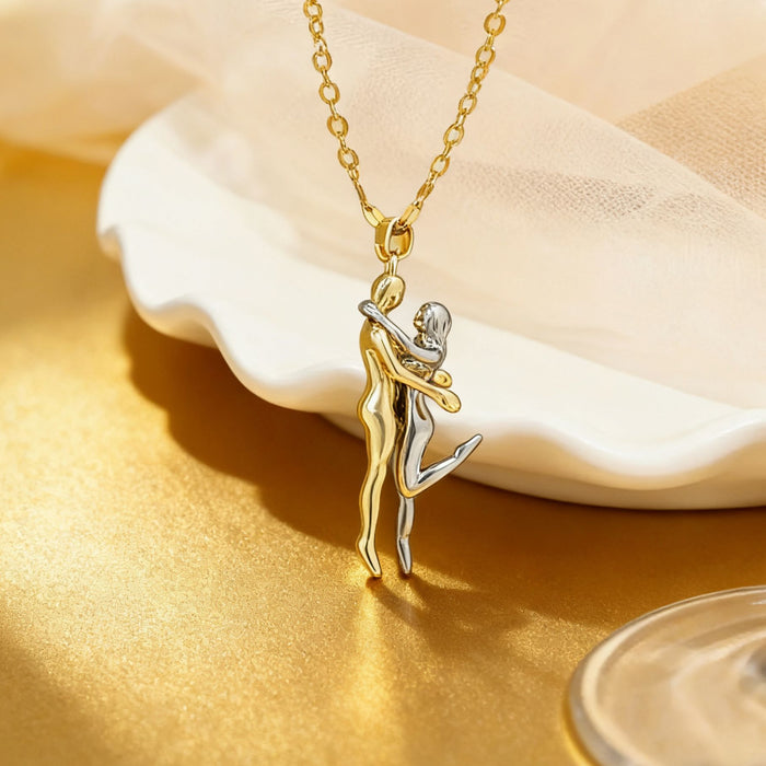 Wholesale Creative Jewelry Couple Hug Necklace For Valentine' s Day