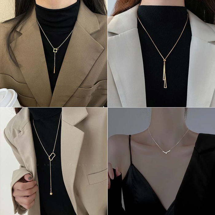 Wholesale Sweater chain, trendy necklace, light luxury, niche, high-end, long style, paired with base shirt accessories