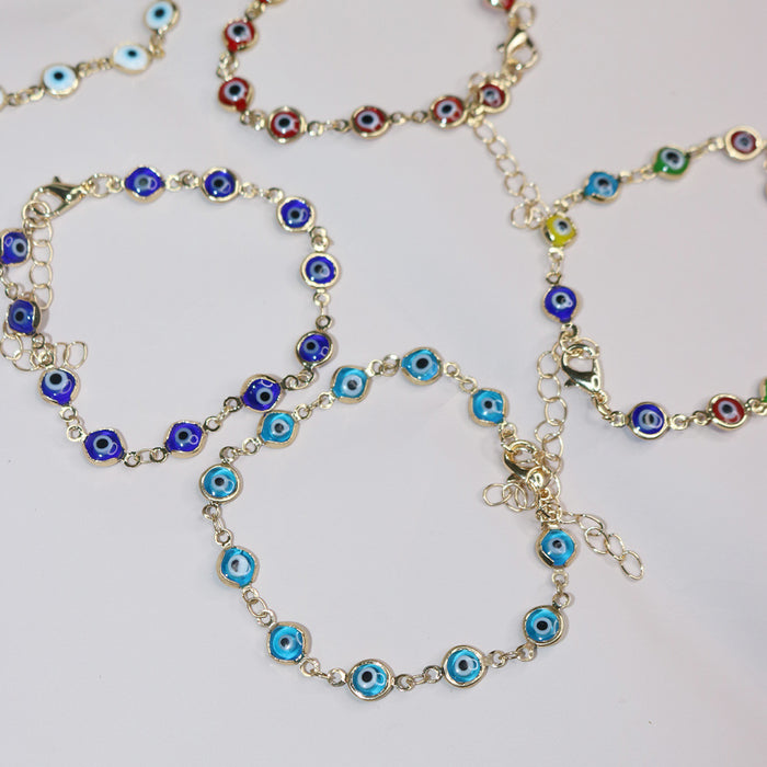 Wholesale Adjustable Retro Color Drip Oil Eye Bracelet