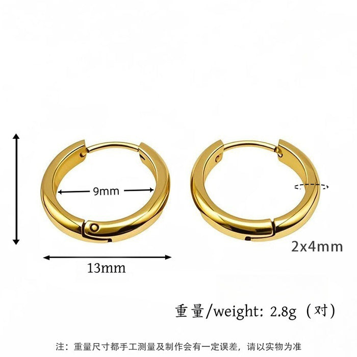 Wholesale Geometric earrings with ear loops, niche and high-end, non fading titanium steel earrings