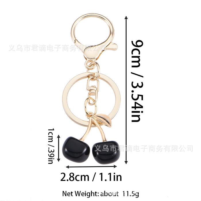 Wholesale cherry key chain simulation fruit key ring girl bag pendant decoration