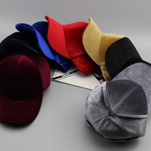 Wholesale Street shooting baseball cap outdoor men's and women's new gold velvet baseball cap