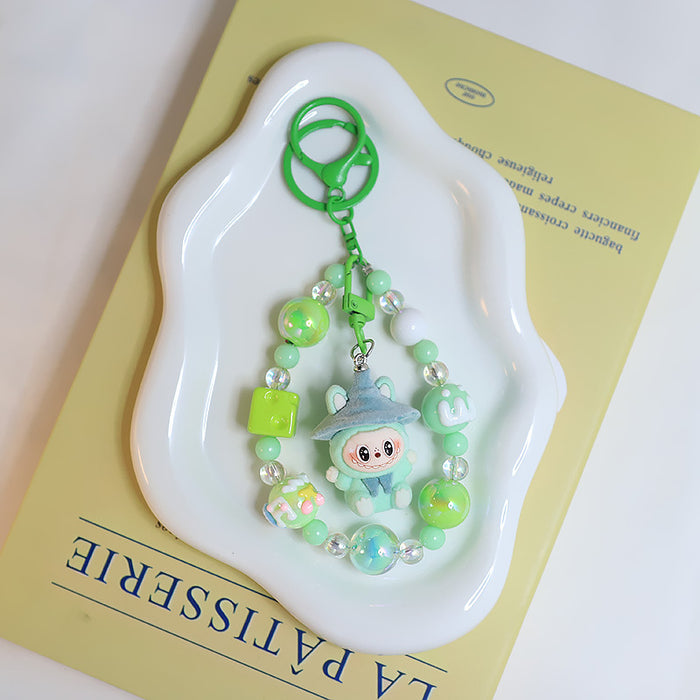 Wholesale Flocking car keychain pendant cartoon cute clown doll bag pendant