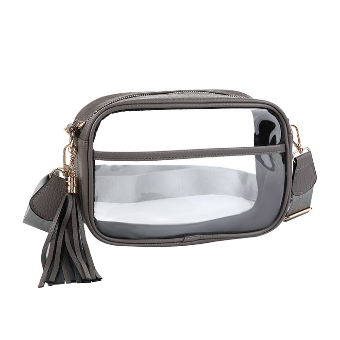 Wholesale TPU Leather Transparent Crossbody Bag Silver Urban Simple Shoulder Bag MOQ≥2