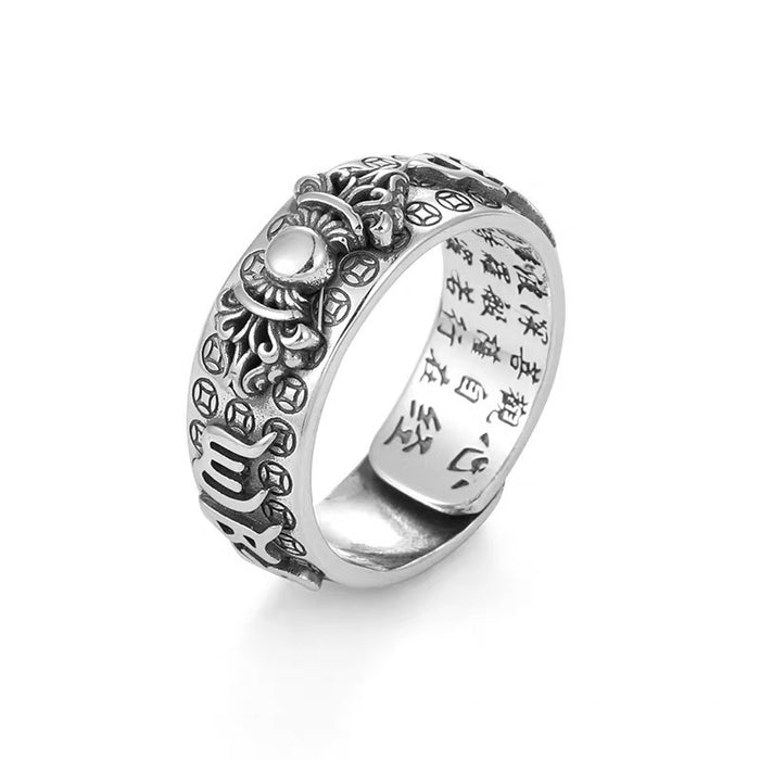 Wholesale Vintage silver Pixiu ring for men