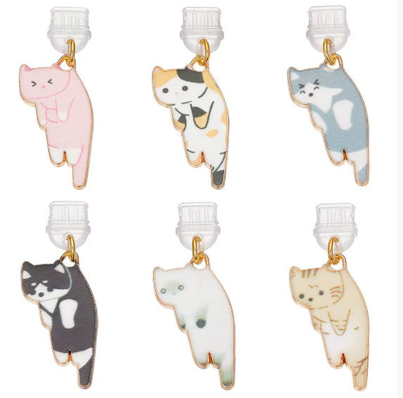 Wholesale Cute printed kitten Mobile Phone Stands charm