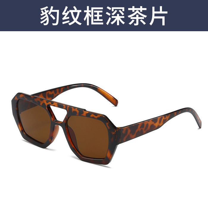 Wholesale Large frame polygonal sunglasses for women, fashionable and personalized sunglasses, internet famous retro street photography glasses